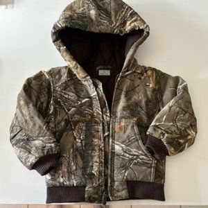 Carhartt Boys Realtree Xtra Camo Camouflage Hooded Zip Jacket 3T